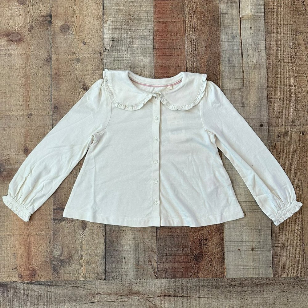 Mini Boden cream button front long sleeve cardigan girl's 4